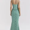 Antonina Jade Lace Corset Maxi Dress Antonina Jade Lace Corset Maxi Dress