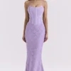 Antonina Orchid Lace Corset Maxi Dress Antonina Orchid Lace Corset Maxi Dress