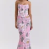 Antonina Pink Floral Corset Maxi Dress Antonina Pink Floral Corset Maxi Dress