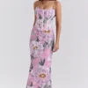Antonina Pink Floral Corset Maxi Dress Antonina Pink Floral Corset Maxi Dress