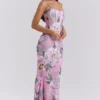 Antonina Pink Floral Corset Maxi Dress Antonina Pink Floral Corset Maxi Dress