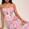 Antonina Pink Floral Corset Maxi Dress Antonina Pink Floral Corset Maxi Dress