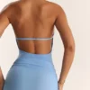 Anura Soft Blue Knit Halter Dress Anura Soft Blue Knit Halter Dress