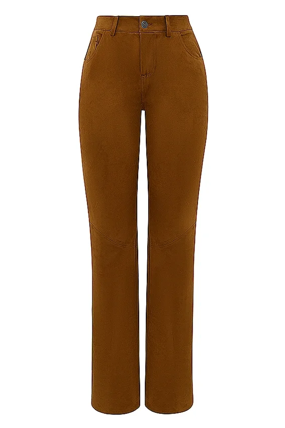 Apollo Tan Vegan Suede Trousers Apollo Tan Vegan Suede Trousers