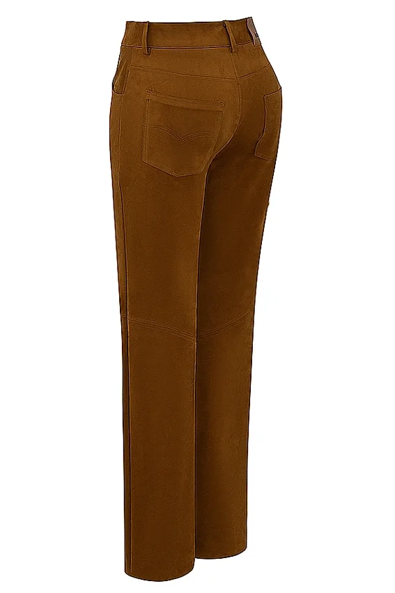 Apollo Tan Vegan Suede Trousers Apollo Tan Vegan Suede Trousers