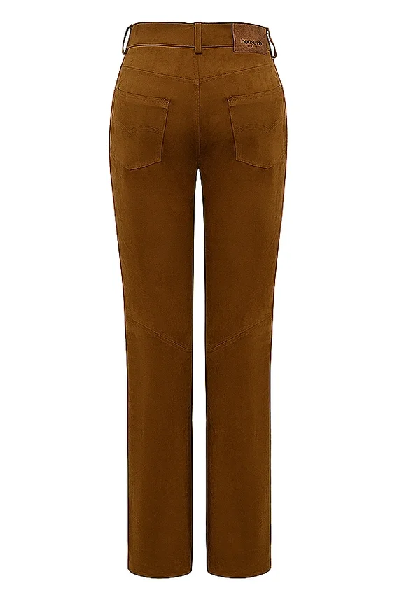 Apollo Tan Vegan Suede Trousers Apollo Tan Vegan Suede Trousers