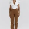 Apollo Tan Vegan Suede Trousers Apollo Tan Vegan Suede Trousers
