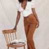 Apollo Tan Vegan Suede Trousers Apollo Tan Vegan Suede Trousers