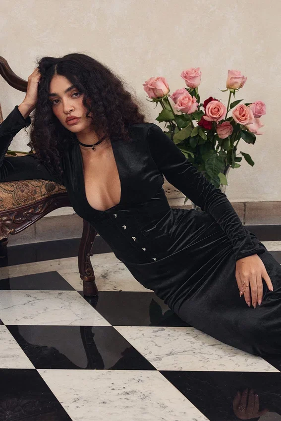Arabella Black Velvet Corset Dress Arabella Black Velvet Corset Dress