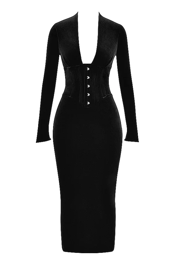 Arabella Black Velvet Corset Dress Arabella Black Velvet Corset Dress