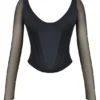 Araminta Black Long Sleeve Corset