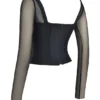 Araminta Black Long Sleeve Corset