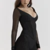 Araminta Black Long Sleeve Corset