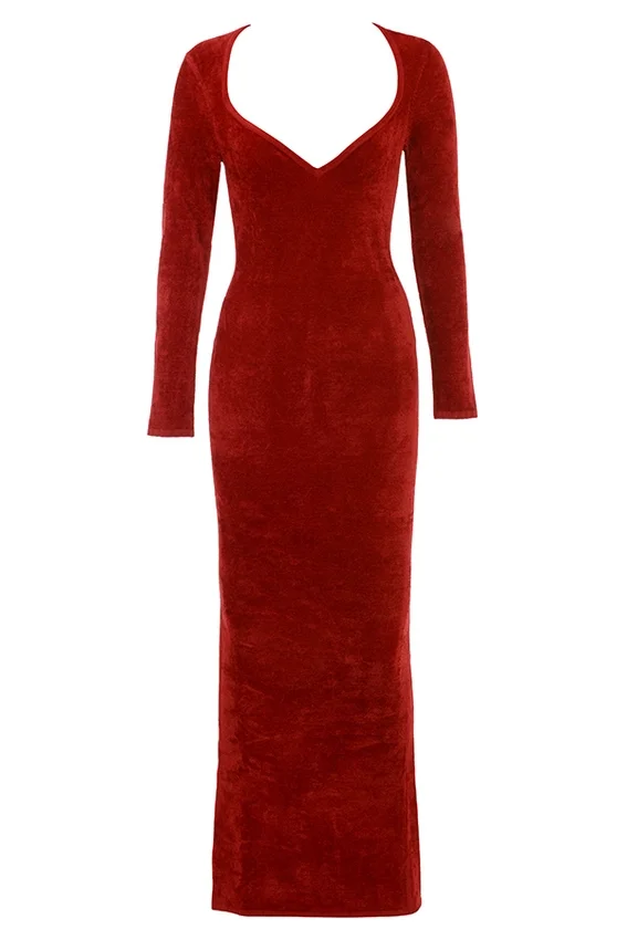 Aria Scarlet Chenille Sweetheart Dress Aria Scarlet Chenille Sweetheart Dress