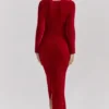 Aria Scarlet Chenille Sweetheart Dress Aria Scarlet Chenille Sweetheart Dress