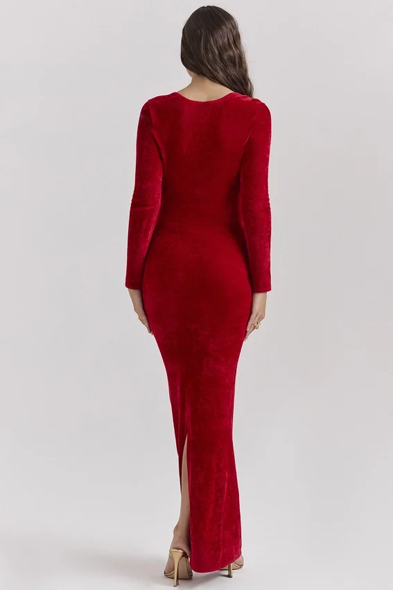 Aria Scarlet Chenille Sweetheart Dress Aria Scarlet Chenille Sweetheart Dress