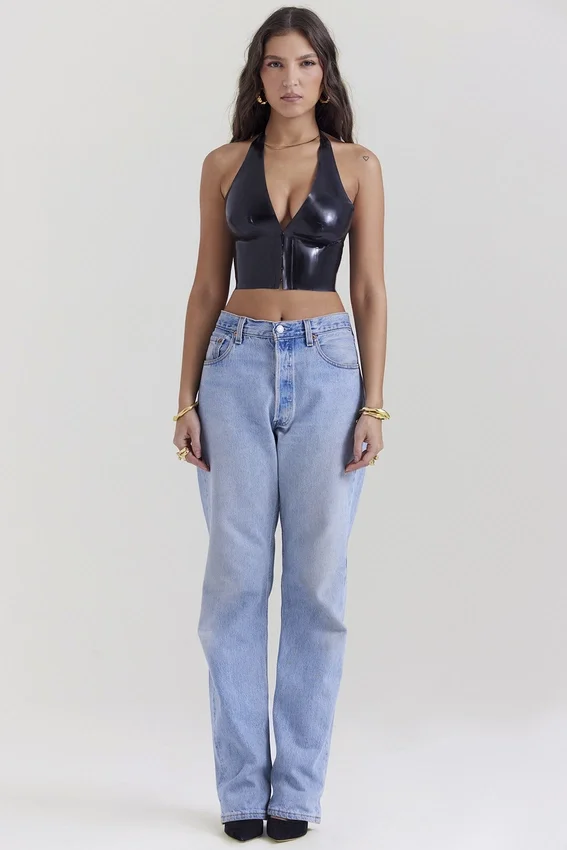Ariadne Black Latex Halter Top Ariadne Black Latex Halter Top