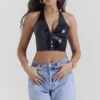Ariadne Black Latex Halter Top Ariadne Black Latex Halter Top