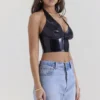 Ariadne Black Latex Halter Top Ariadne Black Latex Halter Top