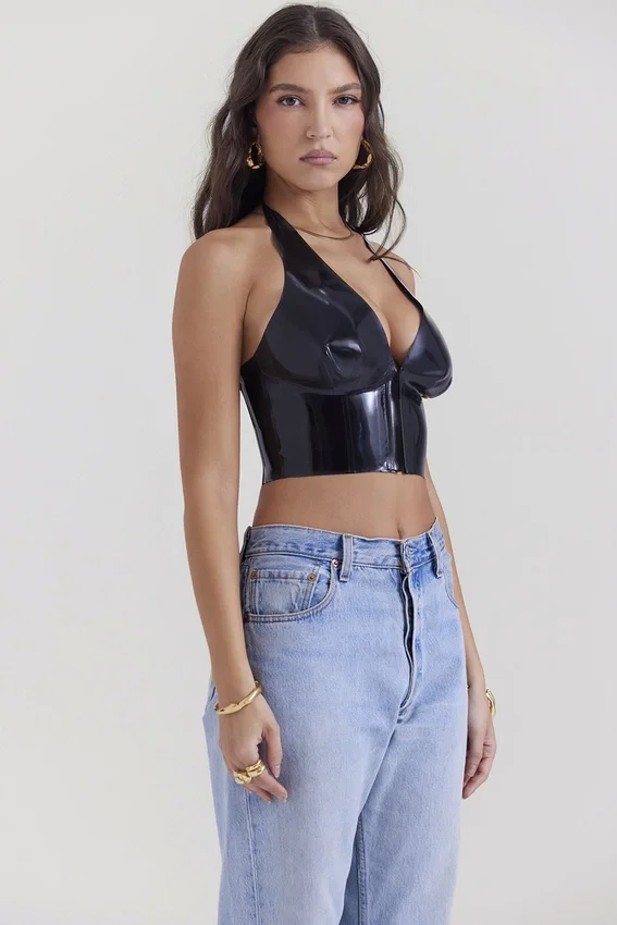 Ariadne Black Latex Halter Top Ariadne Black Latex Halter Top