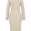 Ariel Beige Vegan Leather Trench Coat Ariel Beige Vegan Leather Trench Coat