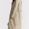 Ariel Beige Vegan Leather Trench Coat Ariel Beige Vegan Leather Trench Coat