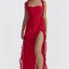 Ariela Cherry Ruffle Maxi Dress Ariela Cherry Ruffle Maxi Dress