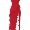 Ariela Cherry Ruffle Maxi Dress Ariela Cherry Ruffle Maxi Dress