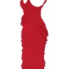 Ariela Cherry Ruffle Maxi Dress Ariela Cherry Ruffle Maxi Dress