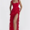 Ariela Cherry Ruffle Maxi Dress Ariela Cherry Ruffle Maxi Dress