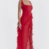 Ariela Cherry Ruffle Maxi Dress Ariela Cherry Ruffle Maxi Dress