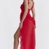 Ariela Cherry Ruffle Maxi Dress Ariela Cherry Ruffle Maxi Dress
