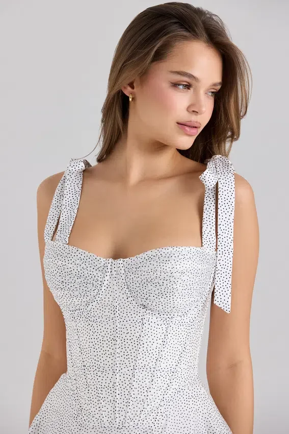 Ariella Chiffon Dot Print Mini Dress Ariella Chiffon Dot Print Mini Dress