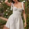 Ariella Chiffon Dot Print Mini Dress Ariella Chiffon Dot Print Mini Dress