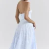Arietta Bluebell Floral Jacquard Halter Midi Dress Arietta Bluebell Floral Jacquard Halter Midi Dress