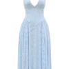 Arietta Bluebell Floral Jacquard Halter Midi Dress Arietta Bluebell Floral Jacquard Halter Midi Dress