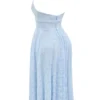 Arietta Bluebell Floral Jacquard Halter Midi Dress Arietta Bluebell Floral Jacquard Halter Midi Dress