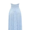 Arietta Bluebell Floral Jacquard Halter Midi Dress Arietta Bluebell Floral Jacquard Halter Midi Dress