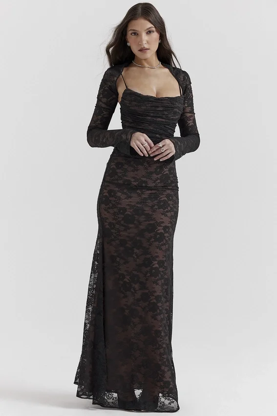 Artemis Black Lace Maxi Dress Artemis Black Lace Maxi Dress