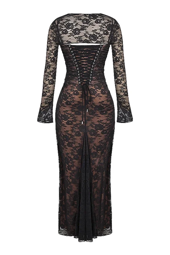 Artemis Black Lace Maxi Dress Artemis Black Lace Maxi Dress