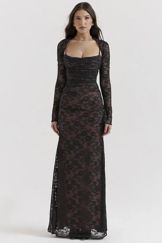 Artemis Black Lace Maxi Dress Artemis Black Lace Maxi Dress