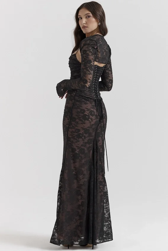 Artemis Black Lace Maxi Dress Artemis Black Lace Maxi Dress