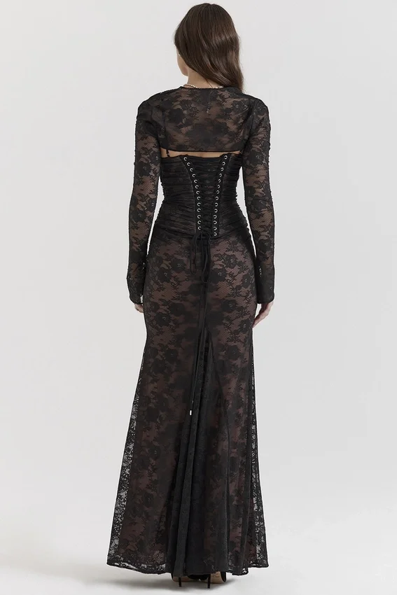 Artemis Black Lace Maxi Dress Artemis Black Lace Maxi Dress