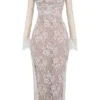 Artemis Vintage Cream Lace Maxi Dress Artemis Vintage Cream Lace Maxi Dress