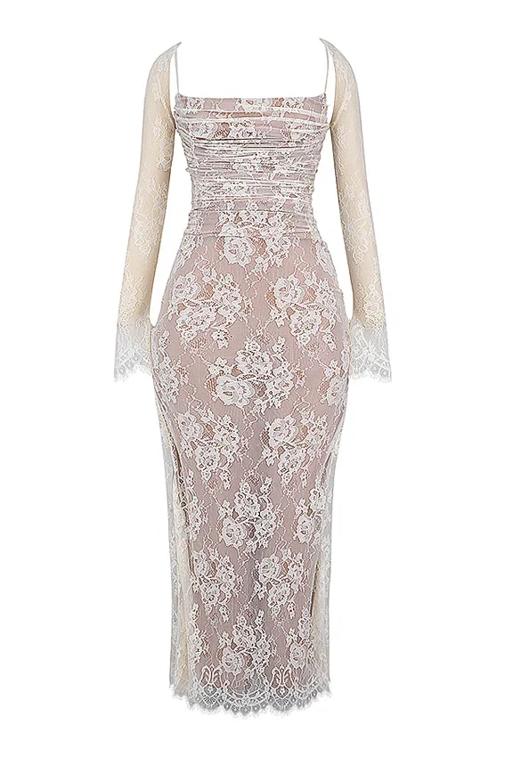 Artemis Vintage Cream Lace Maxi Dress Artemis Vintage Cream Lace Maxi Dress