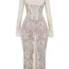 Artemis Vintage Cream Lace Maxi Dress Artemis Vintage Cream Lace Maxi Dress