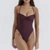 Aruba Cacao Gathered Swimsuit