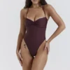 Aruba Cacao Gathered Swimsuit
