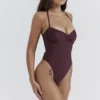 Aruba Cacao Gathered Swimsuit
