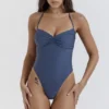 Aruba Deep Blue Gathered Swimsuit